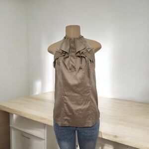 💋THE LIMITED Elegant Brown Ruffle Halter Top💋